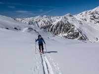 Johannes skinning up (Ski Touring Andorra April 2022)