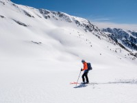 Milan on the descent (Ski Touring Andorra April 2022)