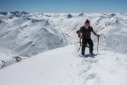 Elmar nearing the summit (Ski touring Avers March 2019)
