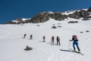 Heading up the hill (Ski touring Avers March 2019)