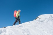 Helga nearing the summit (Ski touring Avers March 2019)
