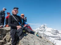Elmar and Birgit at the summit (Ski touring Avers March 2019)