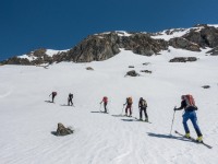 Heading up the hill (Ski touring Avers March 2019)