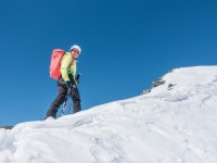 Helga nearing the summit (Ski touring Avers March 2019)