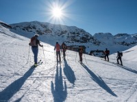 Setting off on Day 4 (Ski touring Avers March 2019)