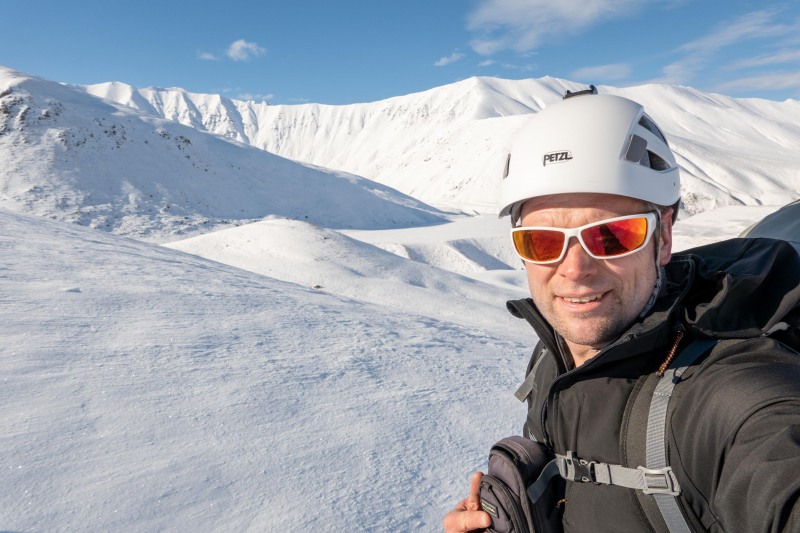 Cris and snow (Ski Touring Camp Stream Hut Aug 2021)