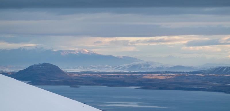 Looking back over Lake Tekapo (Ski Touring Camp Stream Hut Aug 2021)