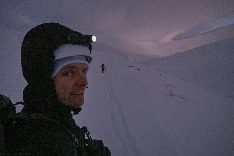 Skinning to the hut (Ski Touring Camp Stream Hut Aug 2021)