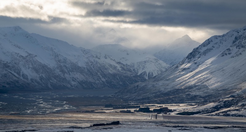 View to the Godley Valley (Ski Touring Camp Stream Hut Aug 2021)