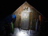 Arriving at Camp Stream Hut (Ski Touring Camp Stream Hut Aug 2021)