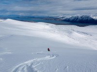 Craig skiing down (Ski Touring Camp Stream Hut Aug 2021)