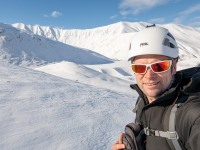 Cris and snow (Ski Touring Camp Stream Hut Aug 2021)