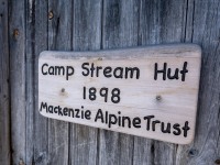 Hut sign (Ski Touring Camp Stream Hut Aug 2021)