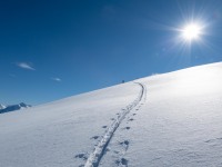 Snow and tracks (Ski Touring Camp Stream Hut Aug 2021)