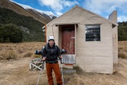 At Maitland Hut (Ski Touring Snowy Gorge Hut Aug 2021)