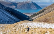 Craig and Lake Ohau behind (Ski Touring Snowy Gorge Hut Aug 2021)