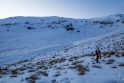 The beginning of a long walk down the valley (Ski Touring Snowy Gorge Hut Aug 2021)