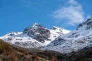 View up to the mountains (Ski Touring Snowy Gorge Hut Aug 2021)