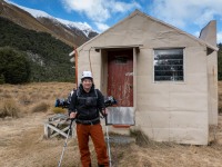At Maitland Hut (Ski Touring Snowy Gorge Hut Aug 2021)