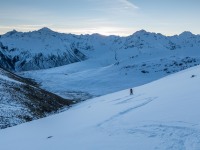 Craig skiing down (Ski Touring Snowy Gorge Hut Aug 2021)