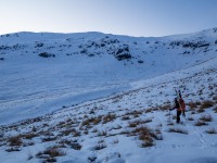 The beginning of a long walk down the valley (Ski Touring Snowy Gorge Hut Aug 2021)