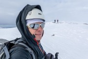 At the summit of Storbogtinden (Ski Touring Tromso, April 2022)