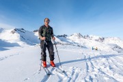 Cris at our turnaround (Ski Touring Tromso, April 2022)