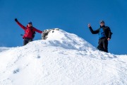 Hanna and Johannes at the top of Botnjfellet (Ski Touring Tromso, April 2022)