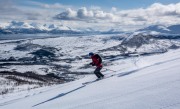 Hanna skiing down (Ski Touring Tromso, April 2022)