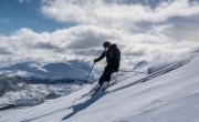 Johannes skiing down (Ski Touring Tromso, April 2022)