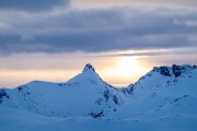 Nice view towards the setting sun (Ski Touring Tromso, April 2022)