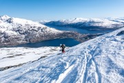 Skiing down (Ski Touring Tromso, April 2022)