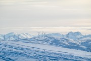 Wind turbines in the distance (Ski Touring Tromso, April 2022)