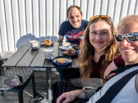 Coffee at the fiord (Ski Touring Tromso, April 2022)