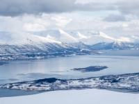 Nice view down to the fiord (Ski Touring Tromso, April 2022)