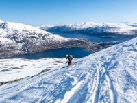Skiing down (Ski Touring Tromso, April 2022)