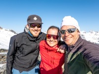 Us at the summit of Hatten (Ski Touring Tromso, April 2022)