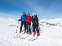 Us near the top of Botnjfellet (Ski Touring Tromso, April 2022)