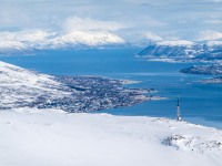 View to the fiord (Ski Touring Tromso, April 2022)