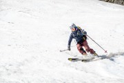 Birgit descending (Ski touring Weidener Huette March 2022)