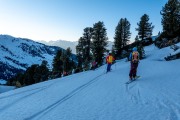 Descending in the evening (Ski touring Weidener Huette March 2022)