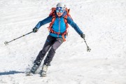 Helga skiing (Ski touring Weidener Huette March 2022)