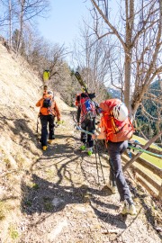 Leaving the carpark (Ski touring Weidener Huette March 2022)