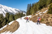 Skiing back to the car park (Ski touring Weidener Huette March 2022)