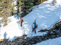 Carrying skis (Ski touring Weidener Huette March 2022)