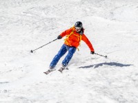Daniel descending (Ski touring Weidener Huette March 2022)