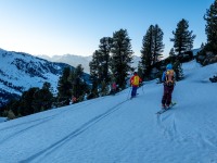 Descending in the evening (Ski touring Weidener Huette March 2022)