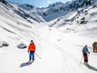 Skiing down (Ski touring Weidener Huette March 2022)