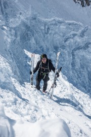 Johannes and skis (Skitouring Kuehtai March 2019)