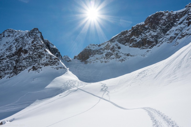 Looking up towards the Wechnerscharte (Skitouring Kuehtai March 2019)